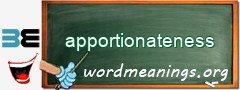 WordMeaning blackboard for apportionateness